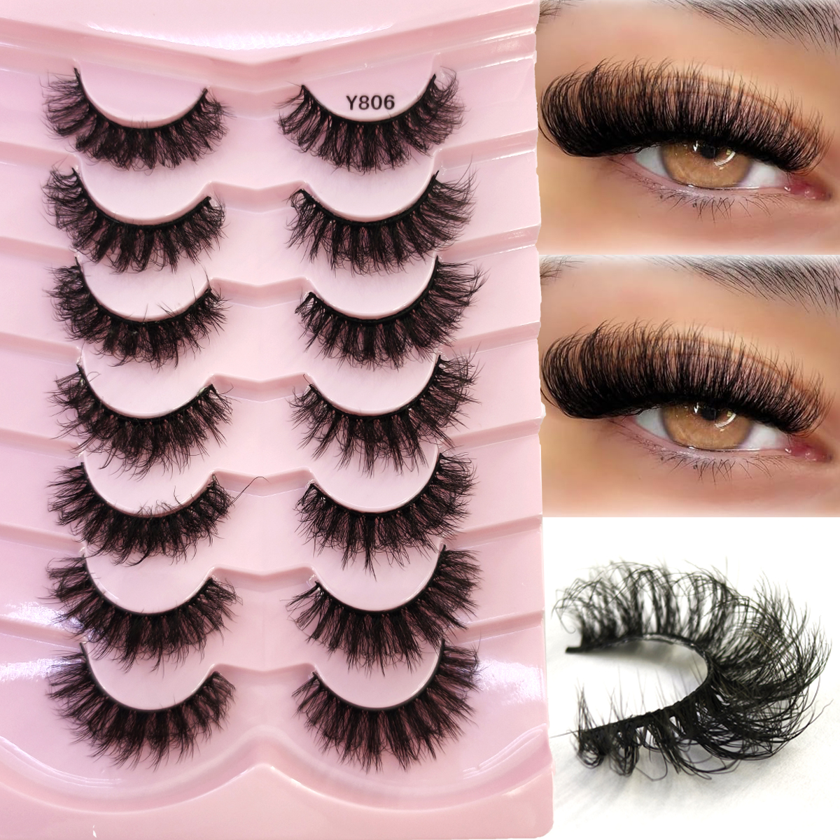 Eyelash Extension Cat Eye - HBZGTLAD Fluffy Wispy Lashes Natural Look