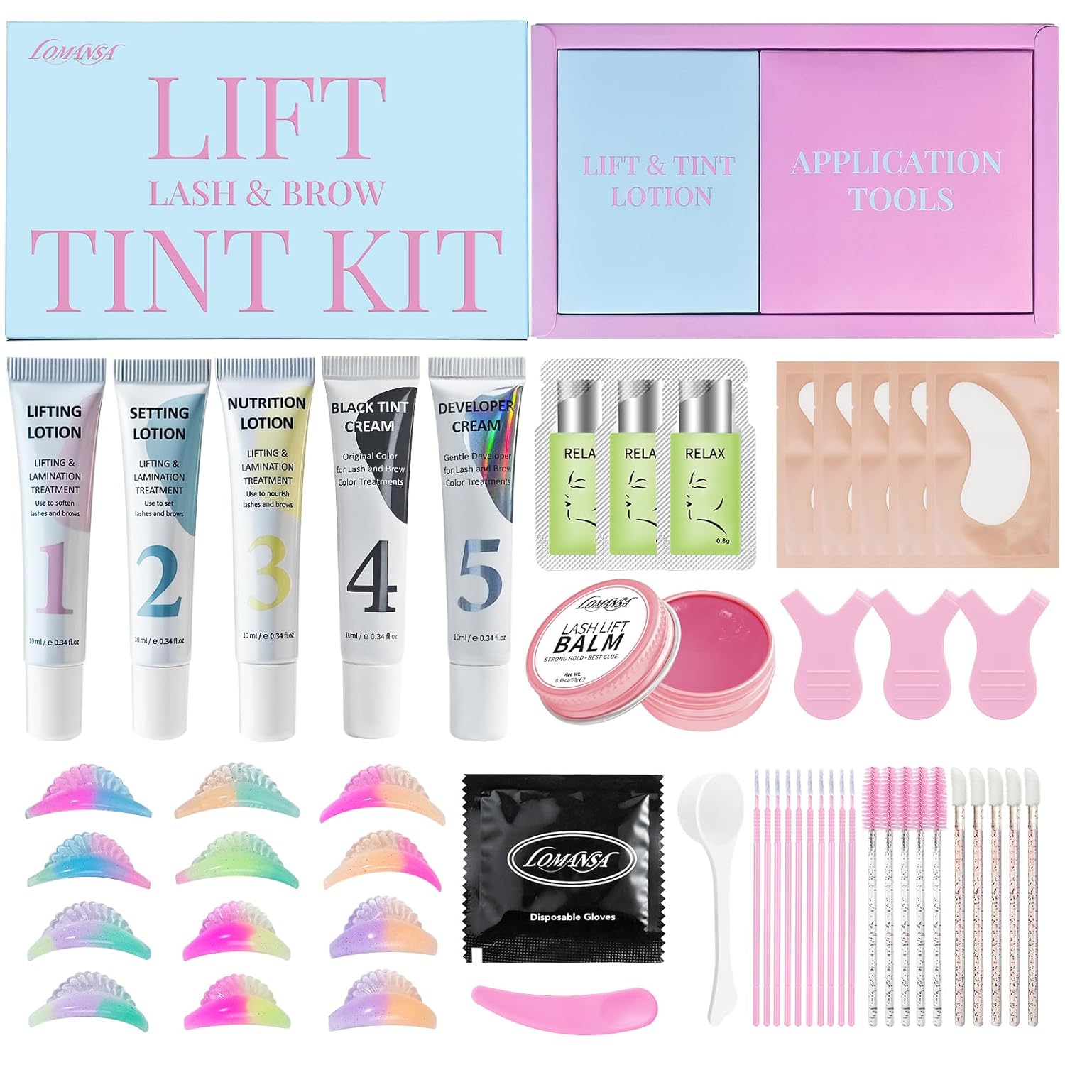 Eyelash Extension Full Set - Lomansa Lash Lift and Black Kit