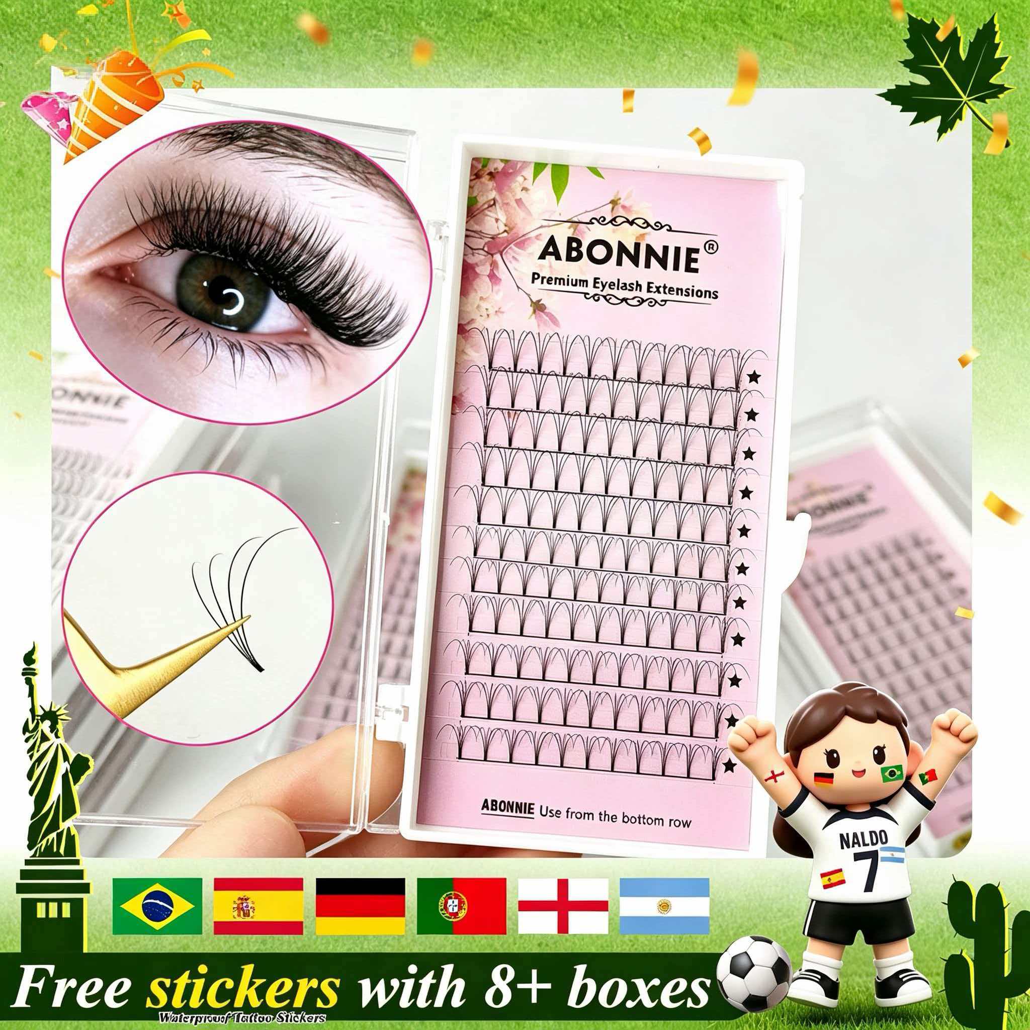 Eyelash Extension Course - Abonnie 6D Narrow Fan Premade Fans