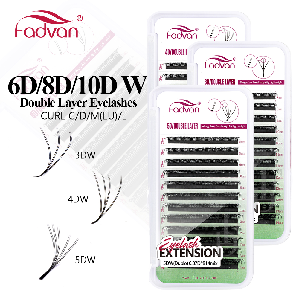 Eyelash Extension Human Hair - FADVAN W Shape Double Layer Eyelashes