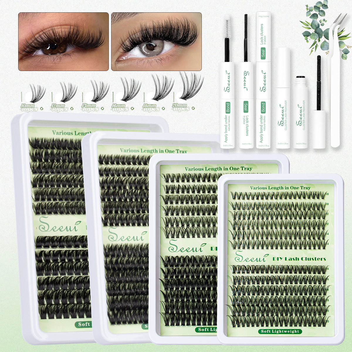 Lash Tray Organizer - Cluster Lashes Kit Individual Lashes Volume