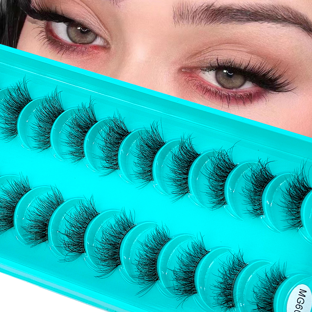 Eyelash Extension Cat Eye - Invisible Band Segmented Lashes 3D Clear