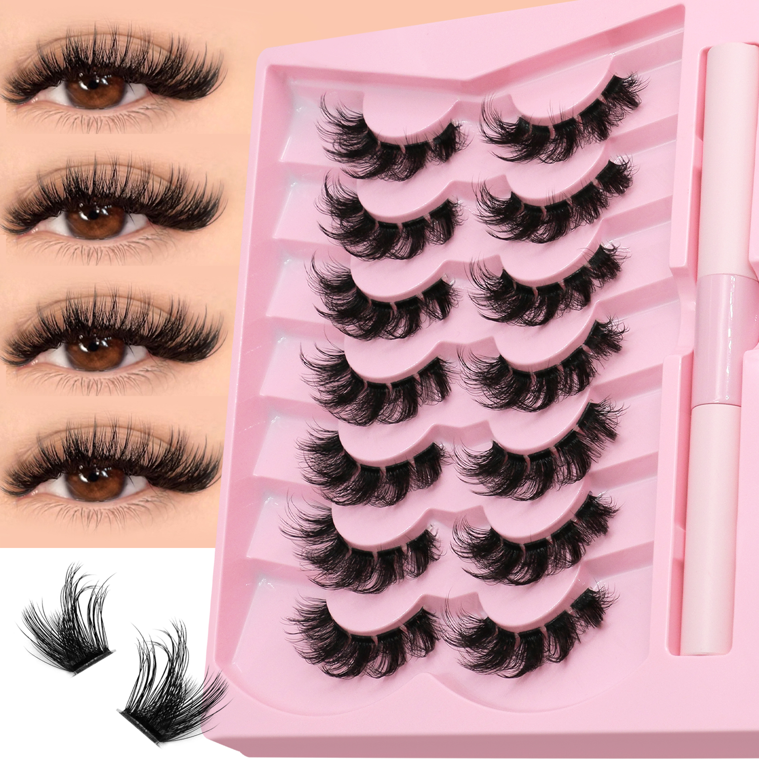DIY lash clusters set Extensio - مراجعة Eyelash Extension Cat Eye وسعره