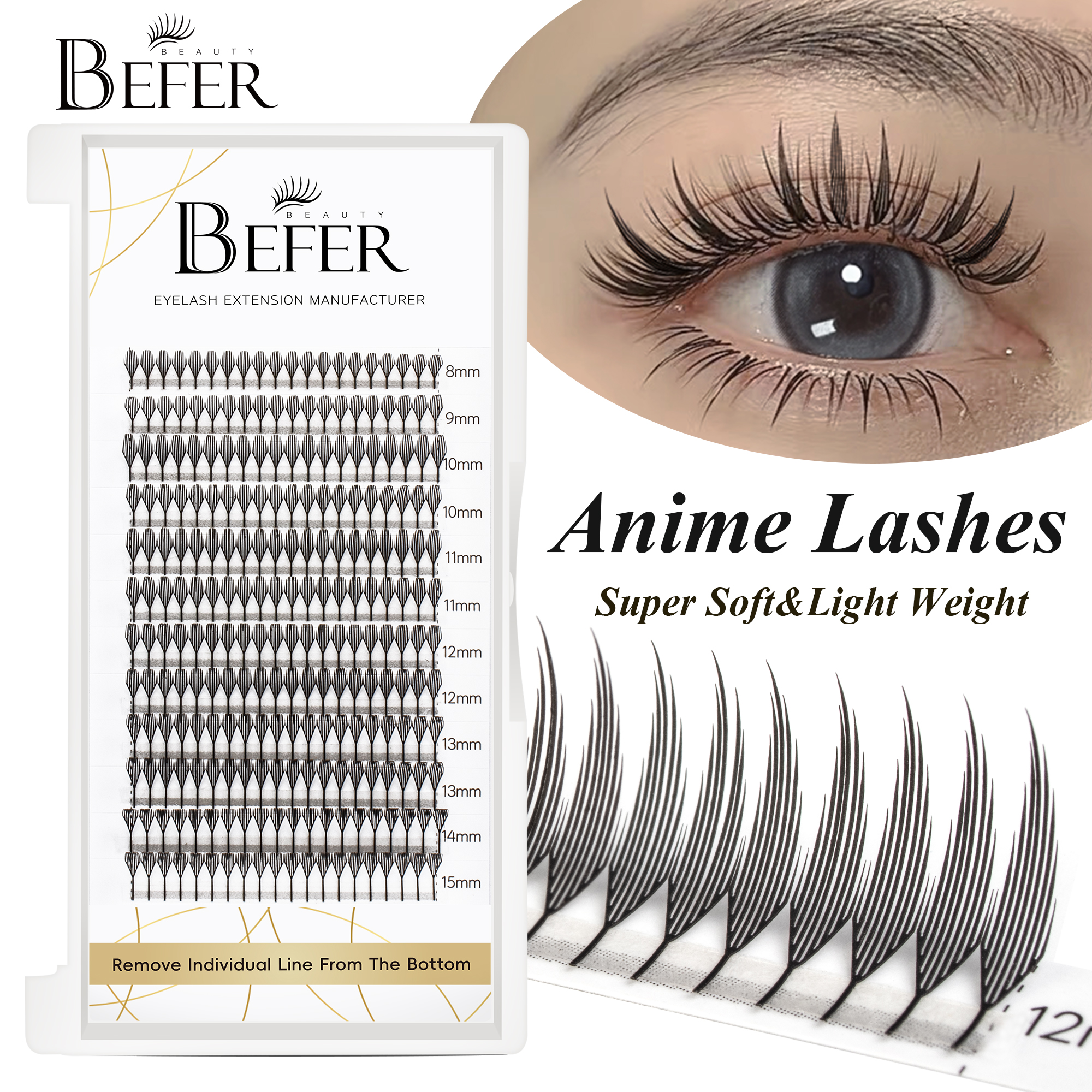 Befer Beauty Anime Lashes 240  - مراجعة Eyelash Extension Cat Eye وسعره