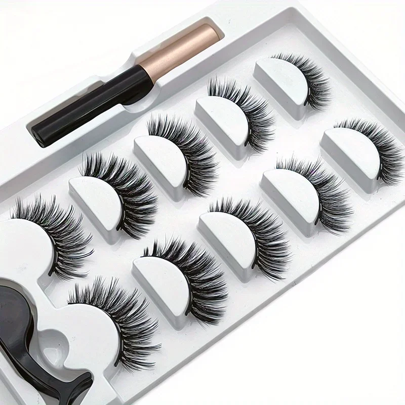 5 Pairs Magnete Eyelashes Set  - مراجعة Eyelash Extension Uv Glue وسعره
