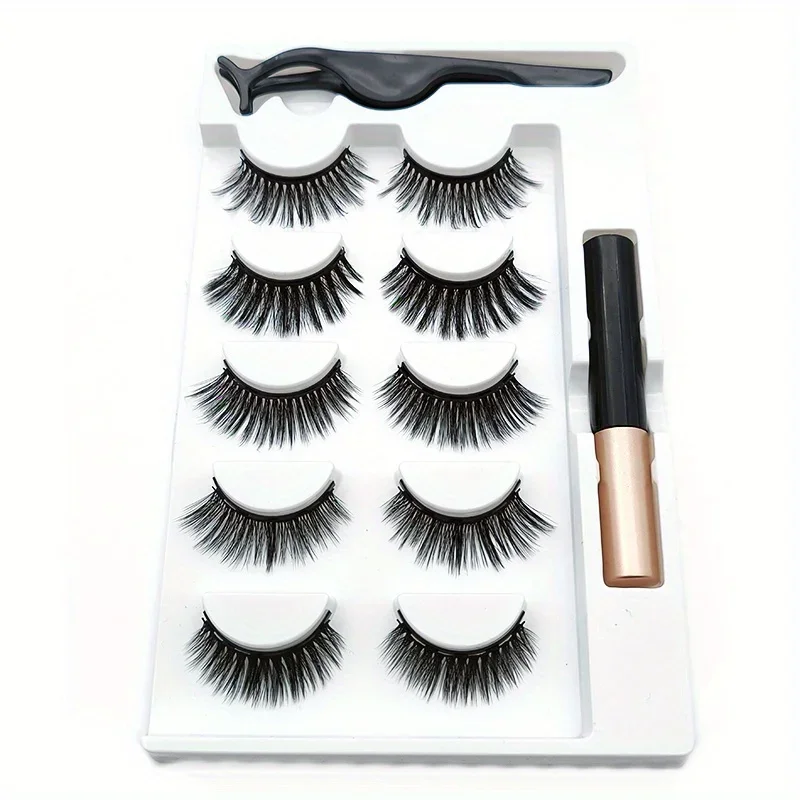 5 Pairs Magnete Eyelashes Set  - مراجعة Eyelash Extension Uv Glue وسعره