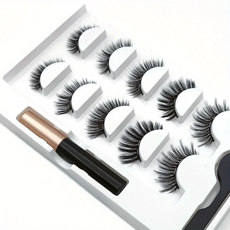5 Pairs Magnete Eyelashes Set  - مراجعة Eyelash Extension Uv Glue وسعره