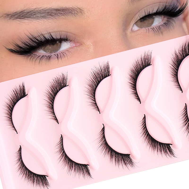 5 Pairs Fluffy False Eyealshes - مراجعة Eyelash Extension Cat Eye وسعره