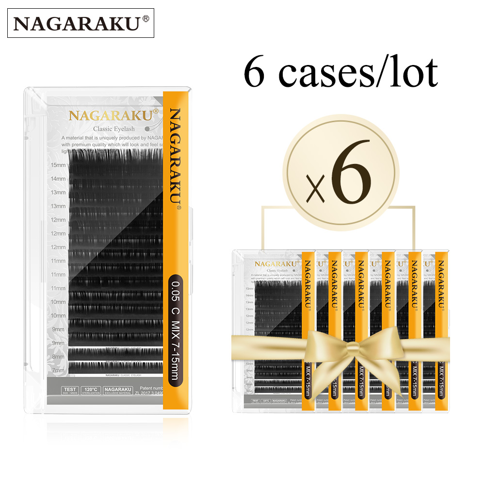 NAGARAKU 6 Cases Classic Mix E - مراجعة Eyelash Extension Course وسعره