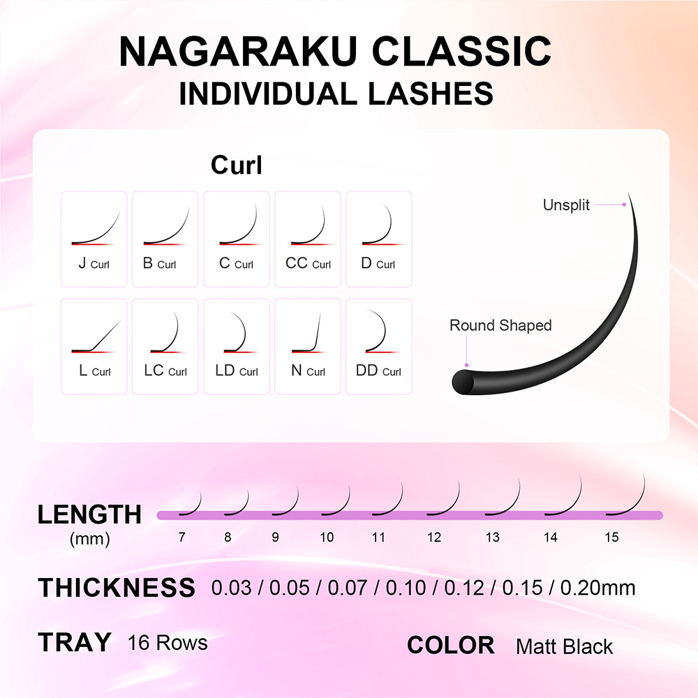 NAGARAKU 6 Cases Classic Mix E - مراجعة Eyelash Extension Course وسعره