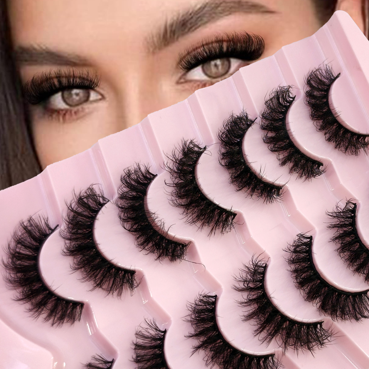 HBZGTLAD Fluffy Wispy Lashes N - مراجعة Eyelash Extension Cat Eye وسعره