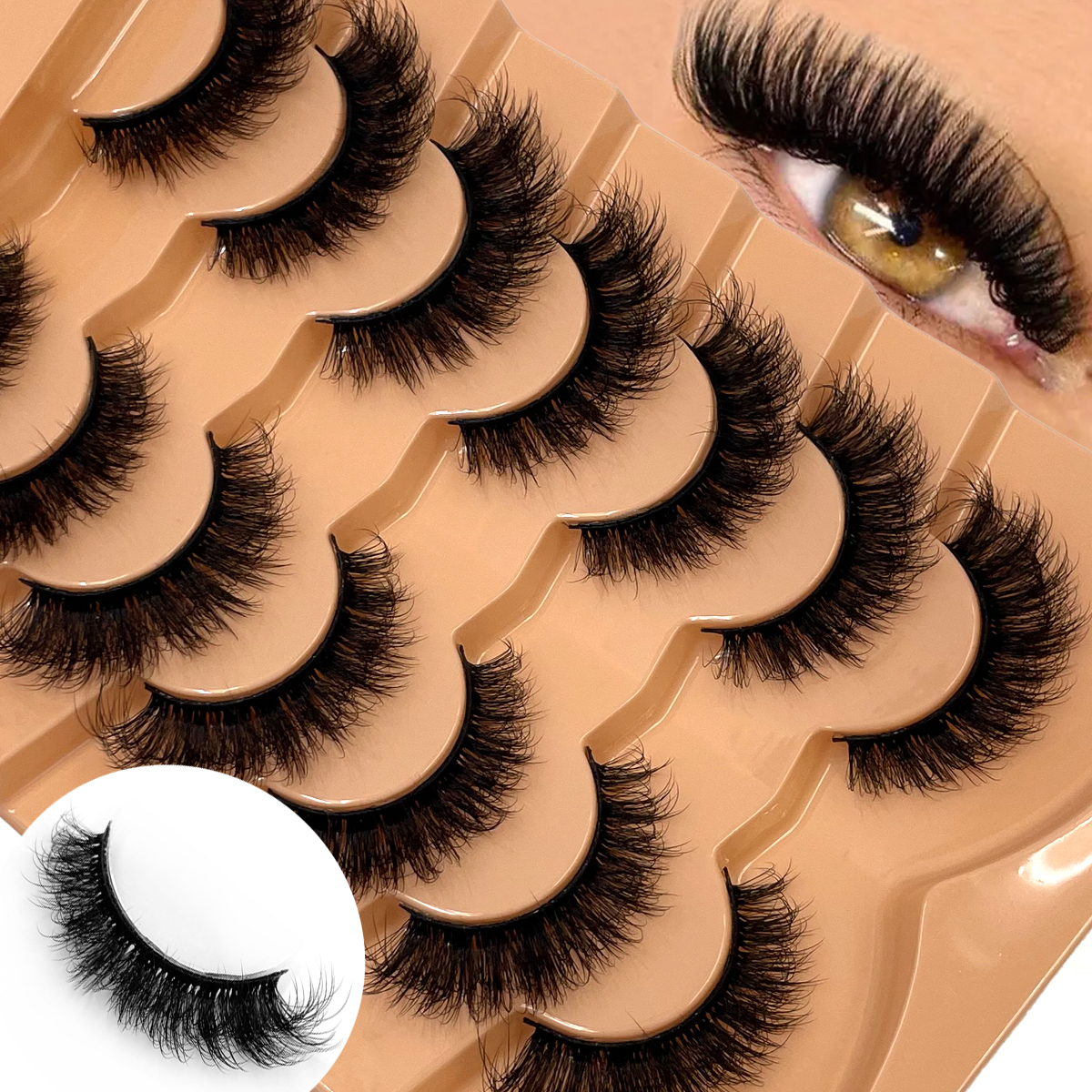 HBZGTLAD Fluffy Wispy Lashes N - مراجعة Eyelash Extension Cat Eye وسعره