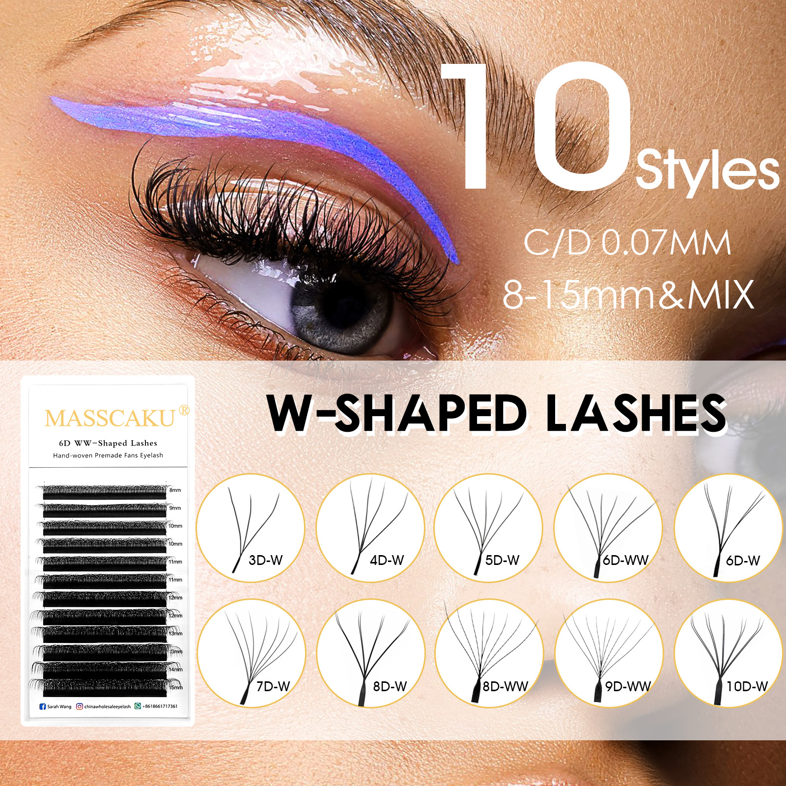 Private Label Masscaku W Style - مراجعة Eyelash Extension Human Hair وسعره