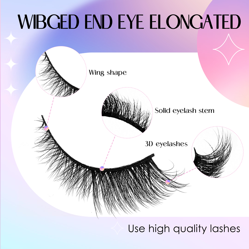 Vipuda 20Pairs Natural False E - مراجعة Eyelash Extension Cat Eye وسعره