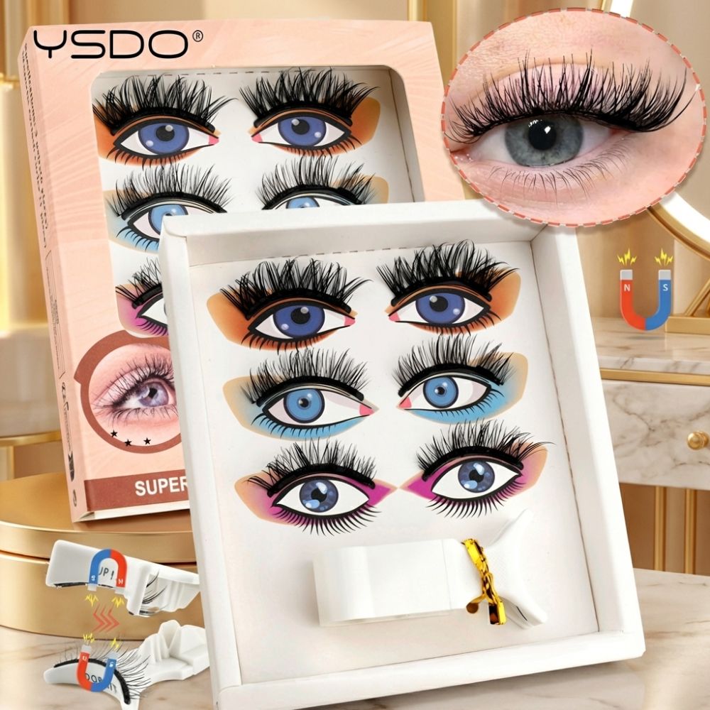 3 Pairs New YSDO Magnetic Lash - مراجعة Faux Mink Lash وسعره