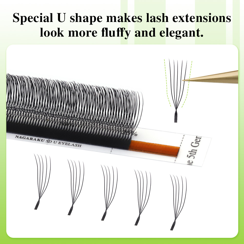 NAGARAKU U Shape 3D/4D/5D Soft - مراجعة Eyelash Extension Human Hair وسعره
