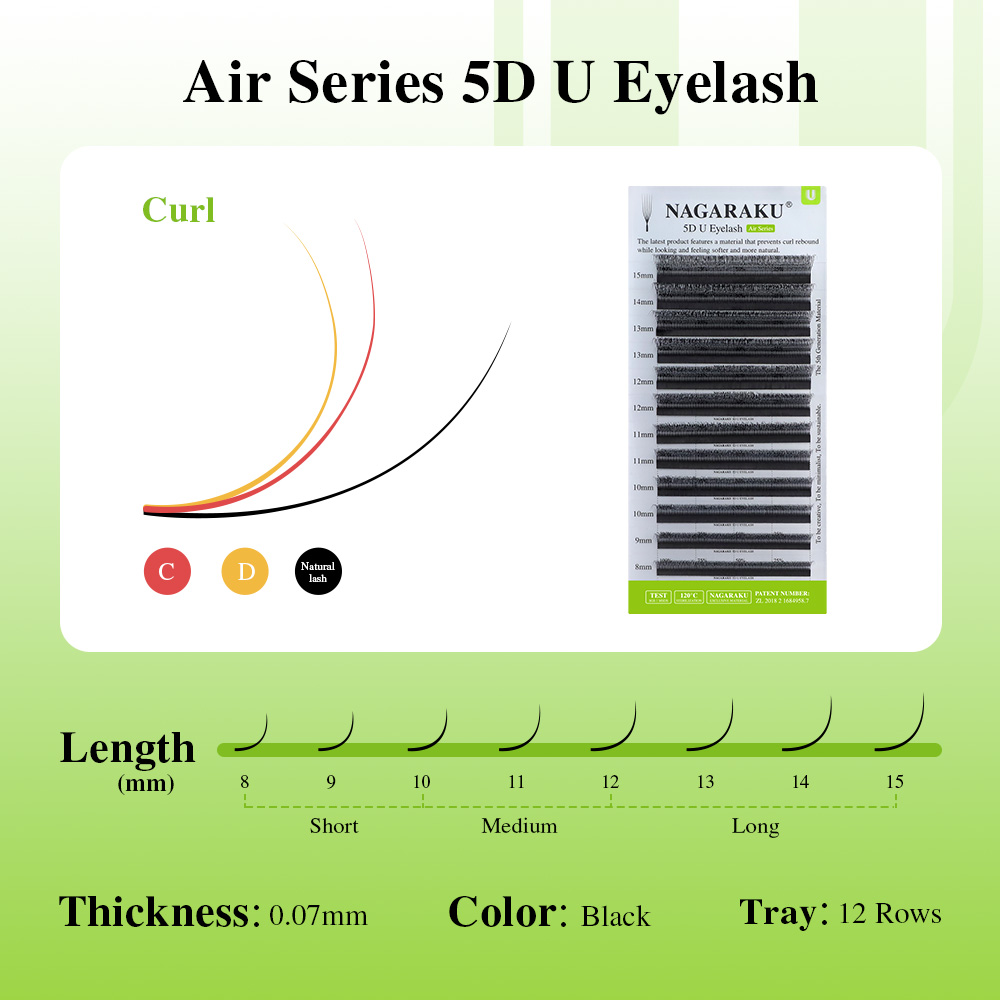 NAGARAKU U Shape 3D/4D/5D Soft - مراجعة Eyelash Extension Human Hair وسعره