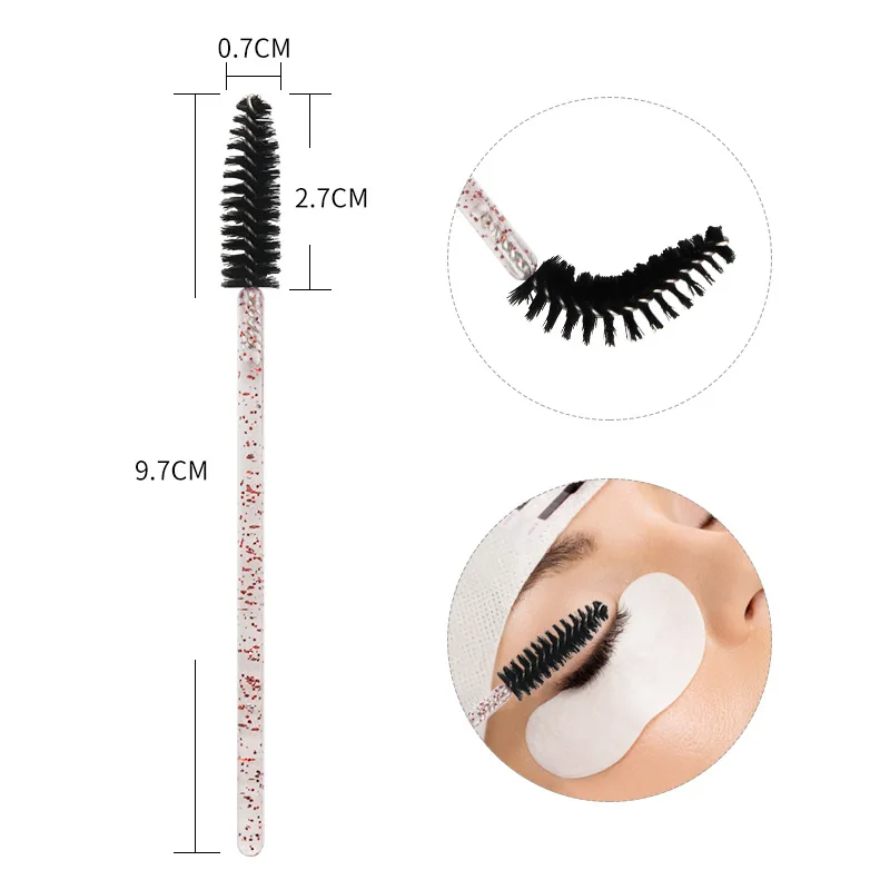 50pcs Eyelash Brushes Mascara  - مراجعة Eyelash Extension Double Lash وسعره