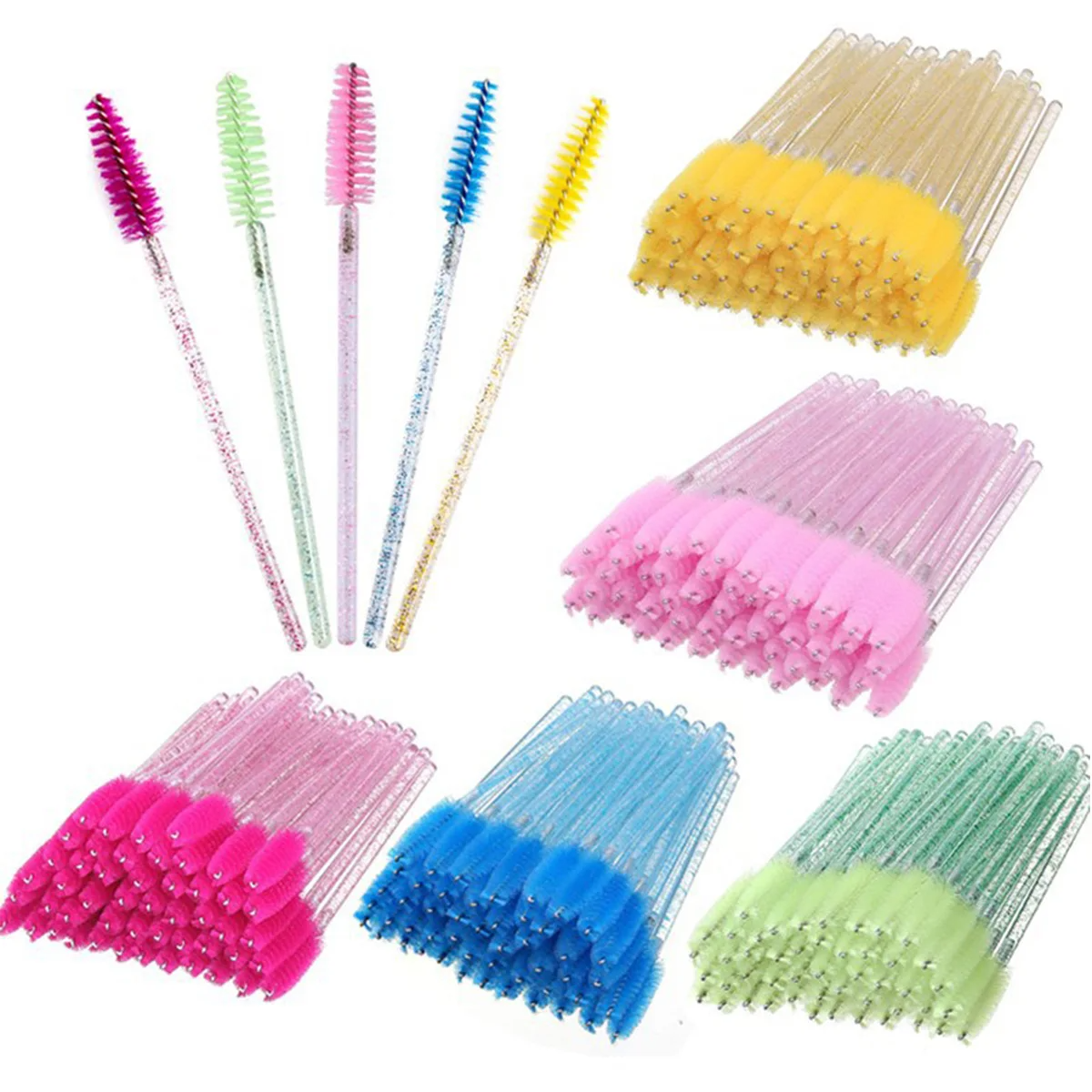 50pcs Eyelash Brushes Mascara  - مراجعة Eyelash Extension Double Lash وسعره