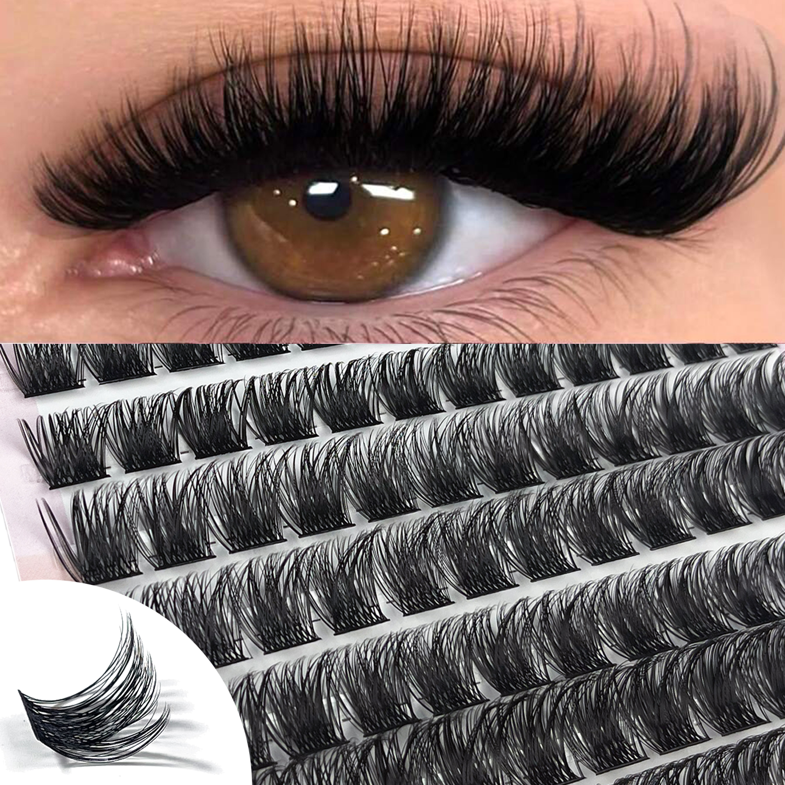 New 10 Row Cluster Eyelash Nat - مراجعة Eyelash Extension Human Hair وسعره
