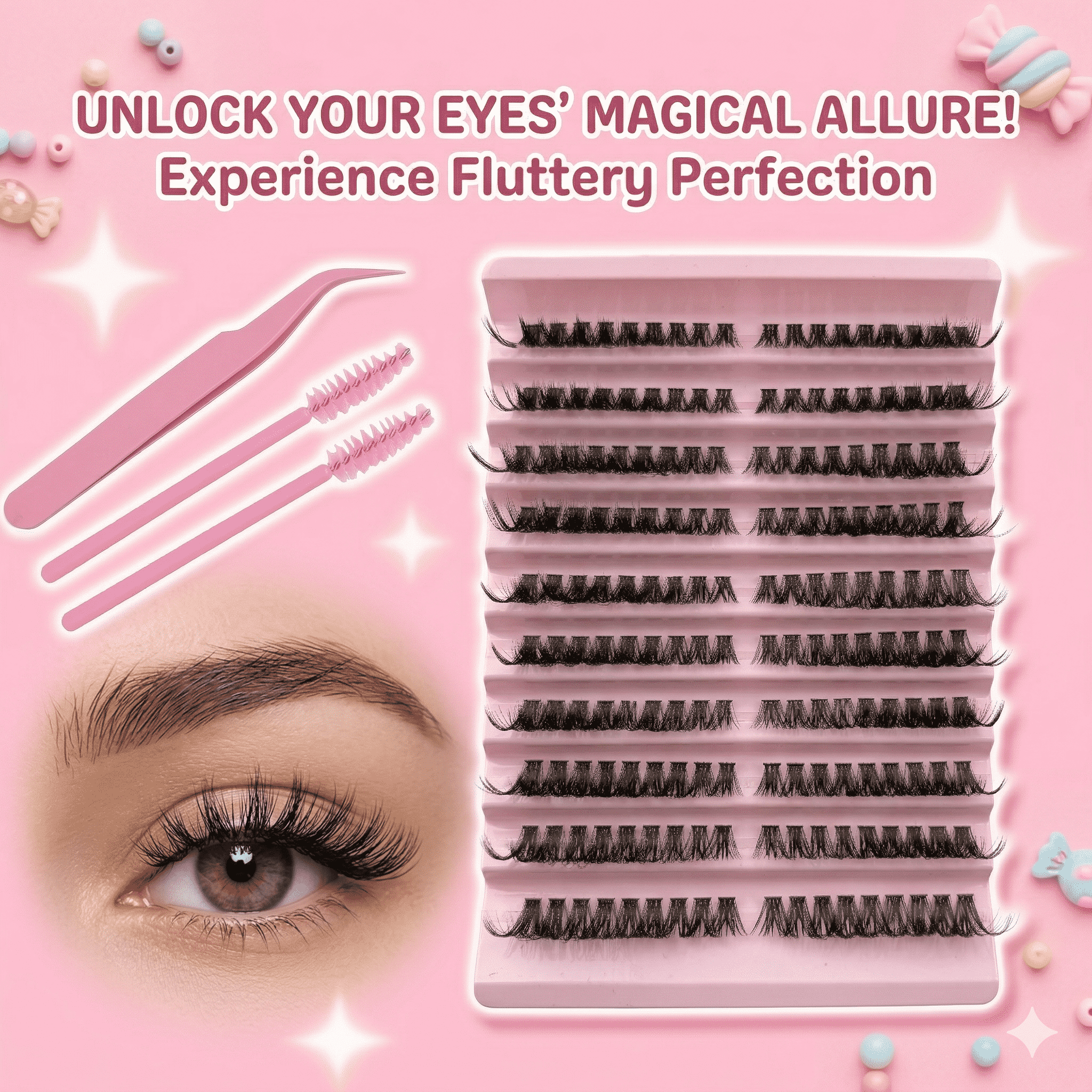 False Eyelashes Cluster Lashes - مراجعة Eyelash Extension Cat Eye وسعره