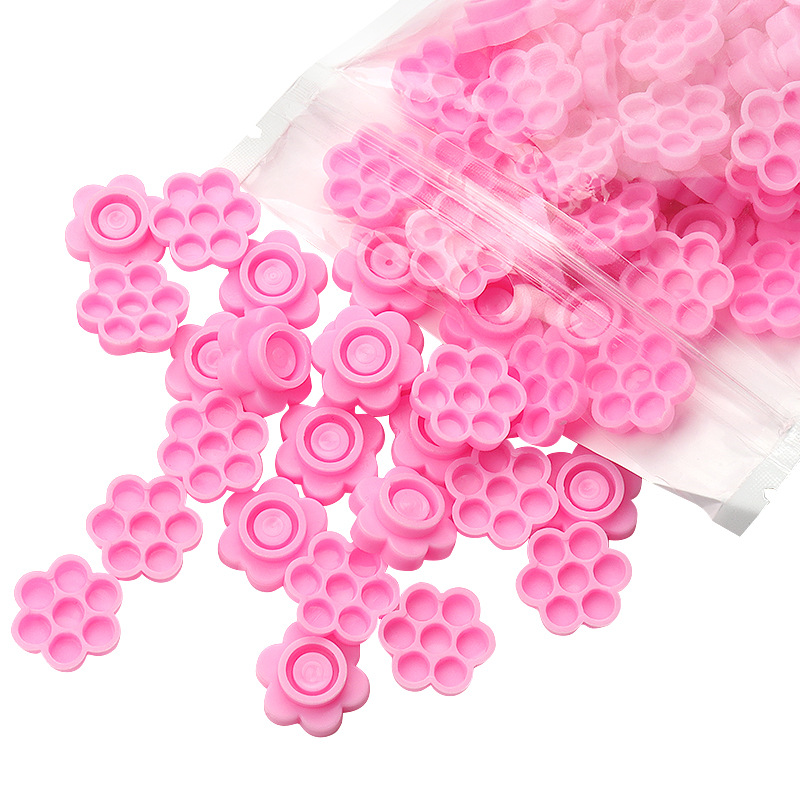 100 Pcs Pink Flower Glue Delay - مراجعة Eyelash Extension Double Lash وسعره