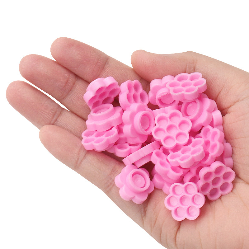 100 Pcs Pink Flower Glue Delay - مراجعة Eyelash Extension Double Lash وسعره