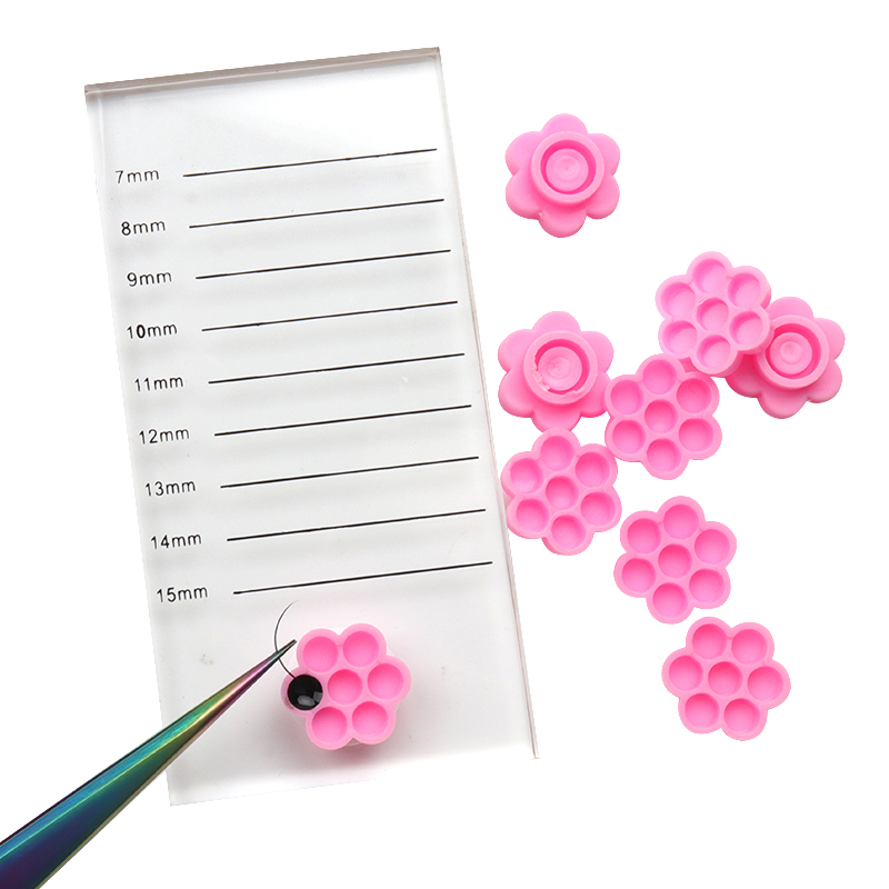 100 Pcs Pink Flower Glue Delay - مراجعة Eyelash Extension Double Lash وسعره