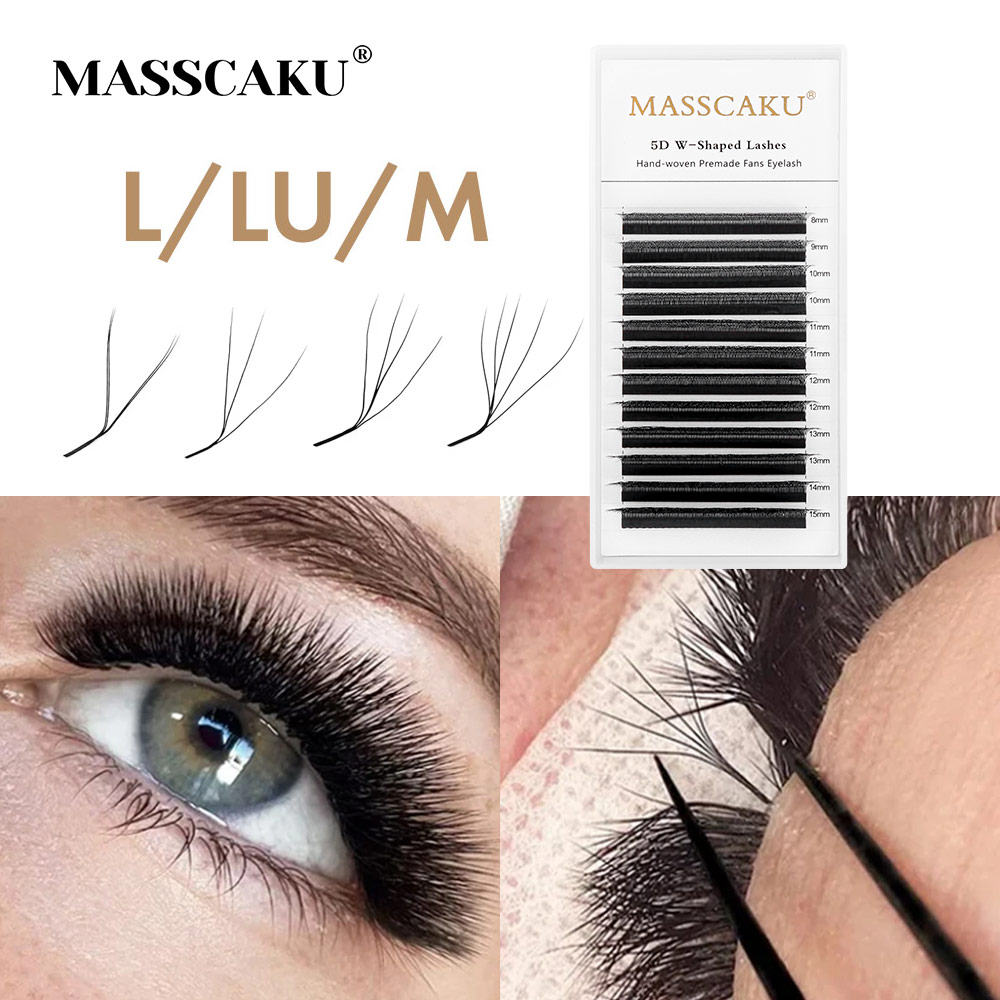 MASSCAKU YY/3D/4D/5D/6D W Shap - مراجعة Eyelash Extension Human Hair وسعره