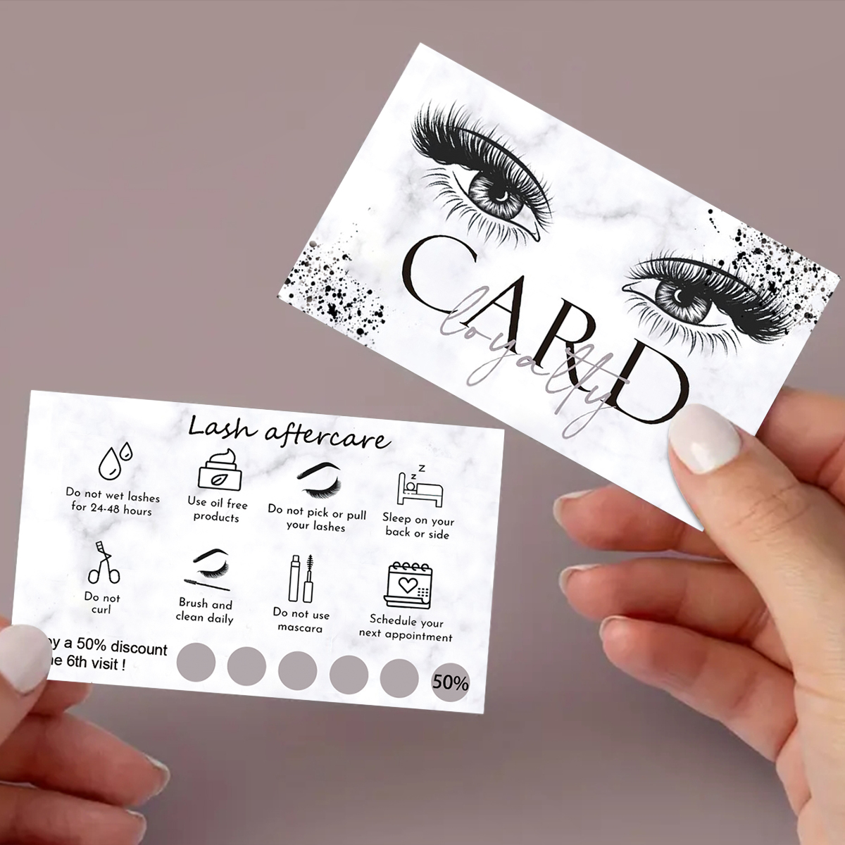 50Pcs/lot Marble Eyelash After - مراجعة Eyelash Extension Menu وسعره