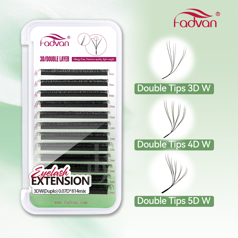 FADVAN W Shape Double Layer Ey - مراجعة Eyelash Extension Human Hair وسعره