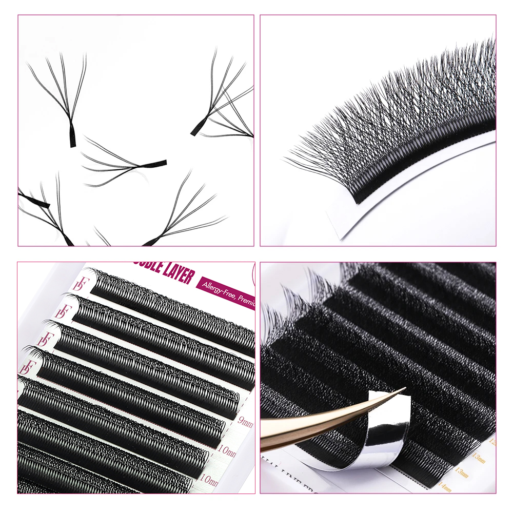 FADVAN W Shape Double Layer Ey - مراجعة Eyelash Extension Human Hair وسعره