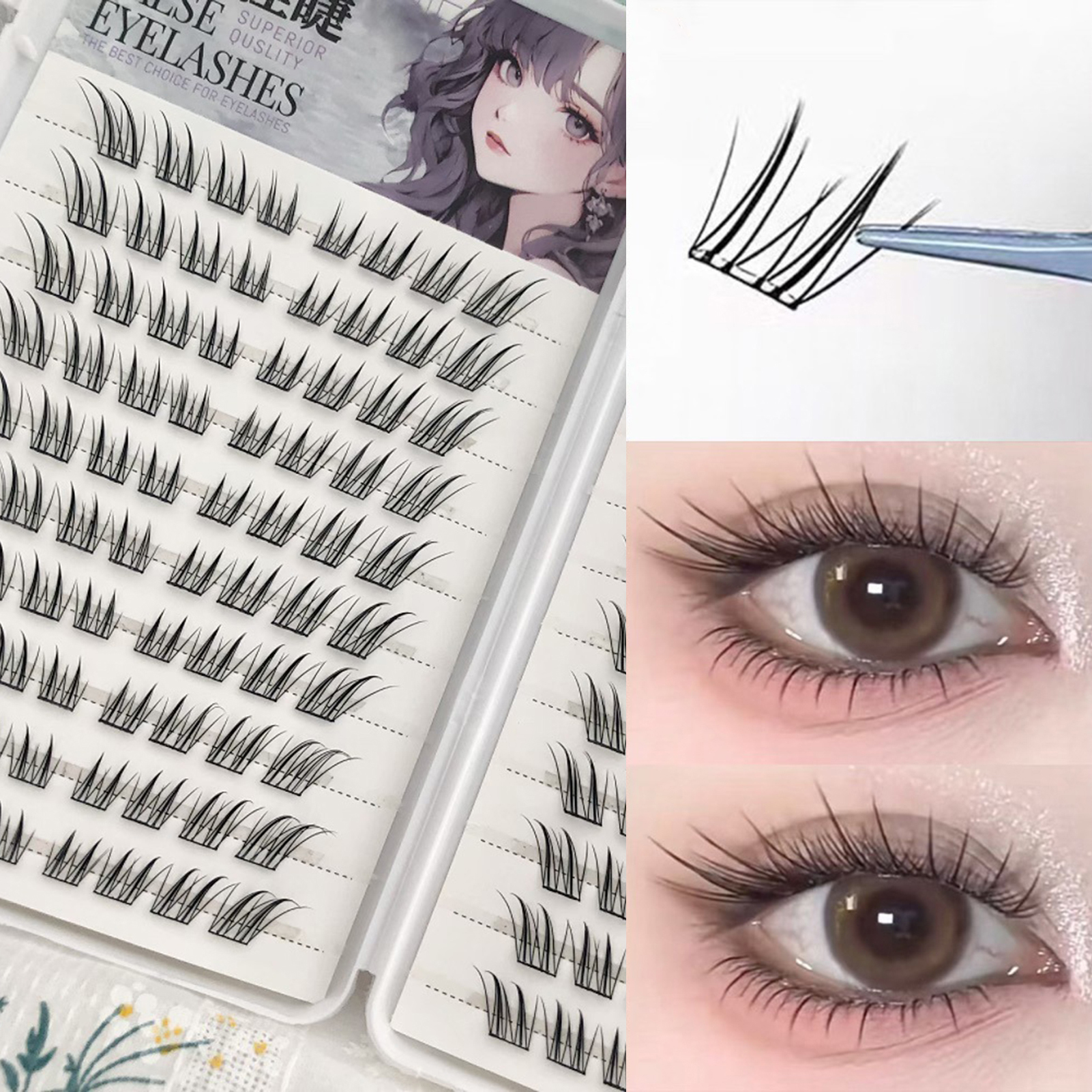 6/10/20 Rows Foxes False Eyela - مراجعة Eyelash Extension Uv Glue وسعره