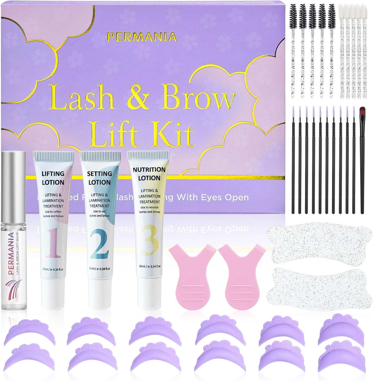 PERMANIA New Eyelash Lift Kit  - مراجعة Eyelash Extension Full Set وسعره