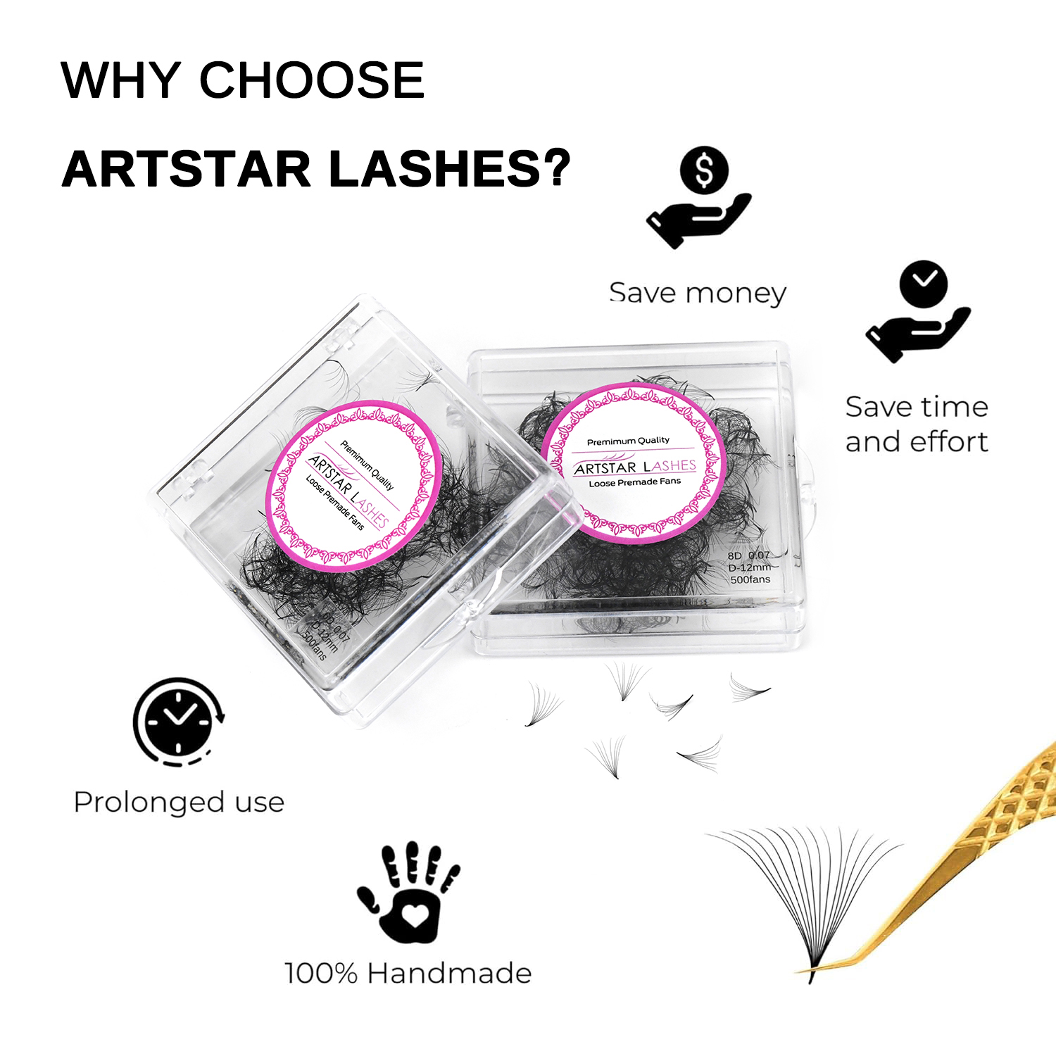 ARTSTAR 500 Fans Loose Fan Eye - مراجعة Lash Tray Organizer وسعره