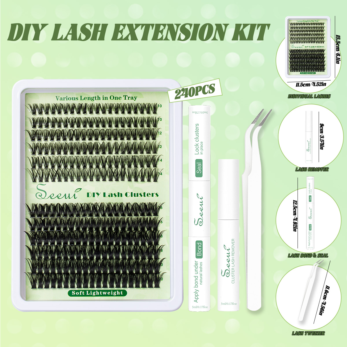 Cluster Lashes Kit Individual  - مراجعة Lash Tray Organizer وسعره