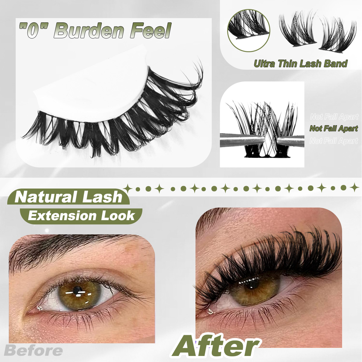 Lash Clusters Kit Thick Curl E - مراجعة Eyelash Extension Full Set وسعره