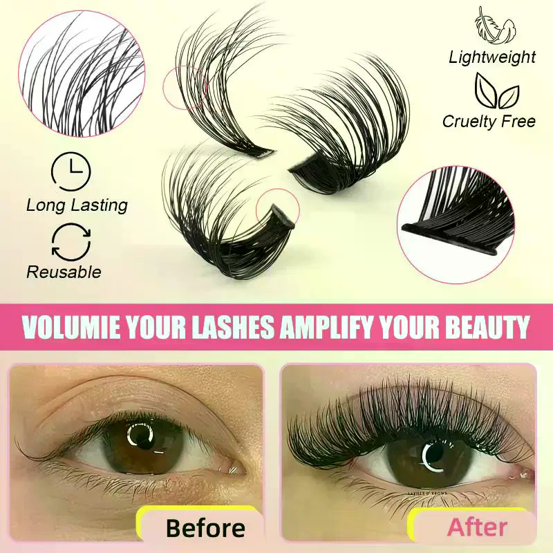 Cluster Lashes Kit Individual  - مراجعة Faux Mink Lash وسعره
