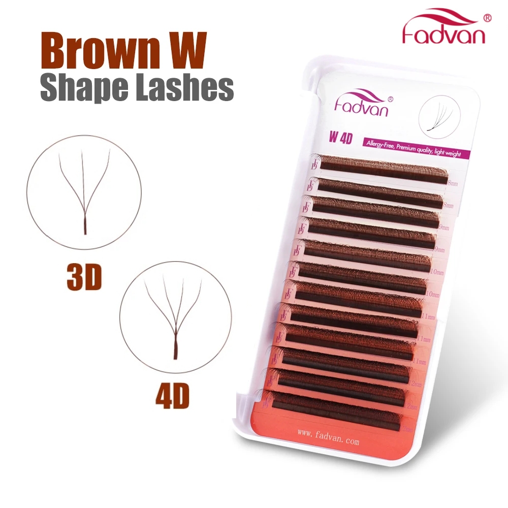 FADVAN Brown 3D/4D W Shape D C - مراجعة Eyelash Extension Human Hair وسعره