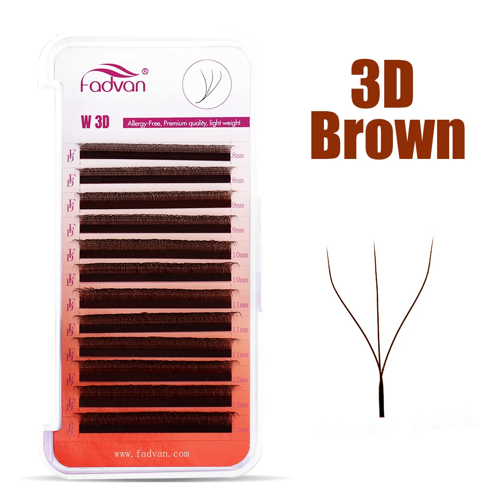 FADVAN Brown 3D/4D W Shape D C - مراجعة Eyelash Extension Human Hair وسعره