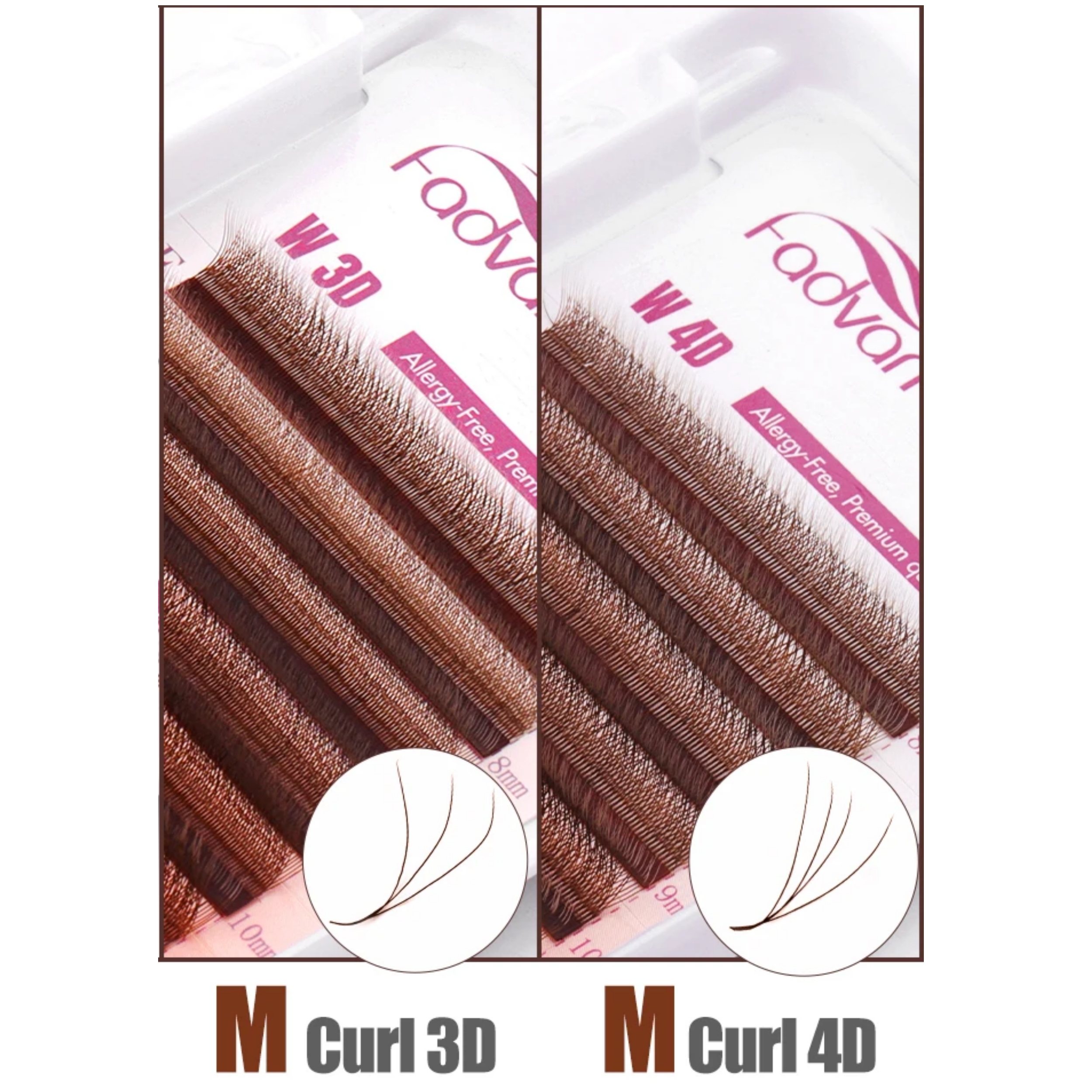 FADVAN Brown 3D/4D W Shape D C - مراجعة Eyelash Extension Human Hair وسعره