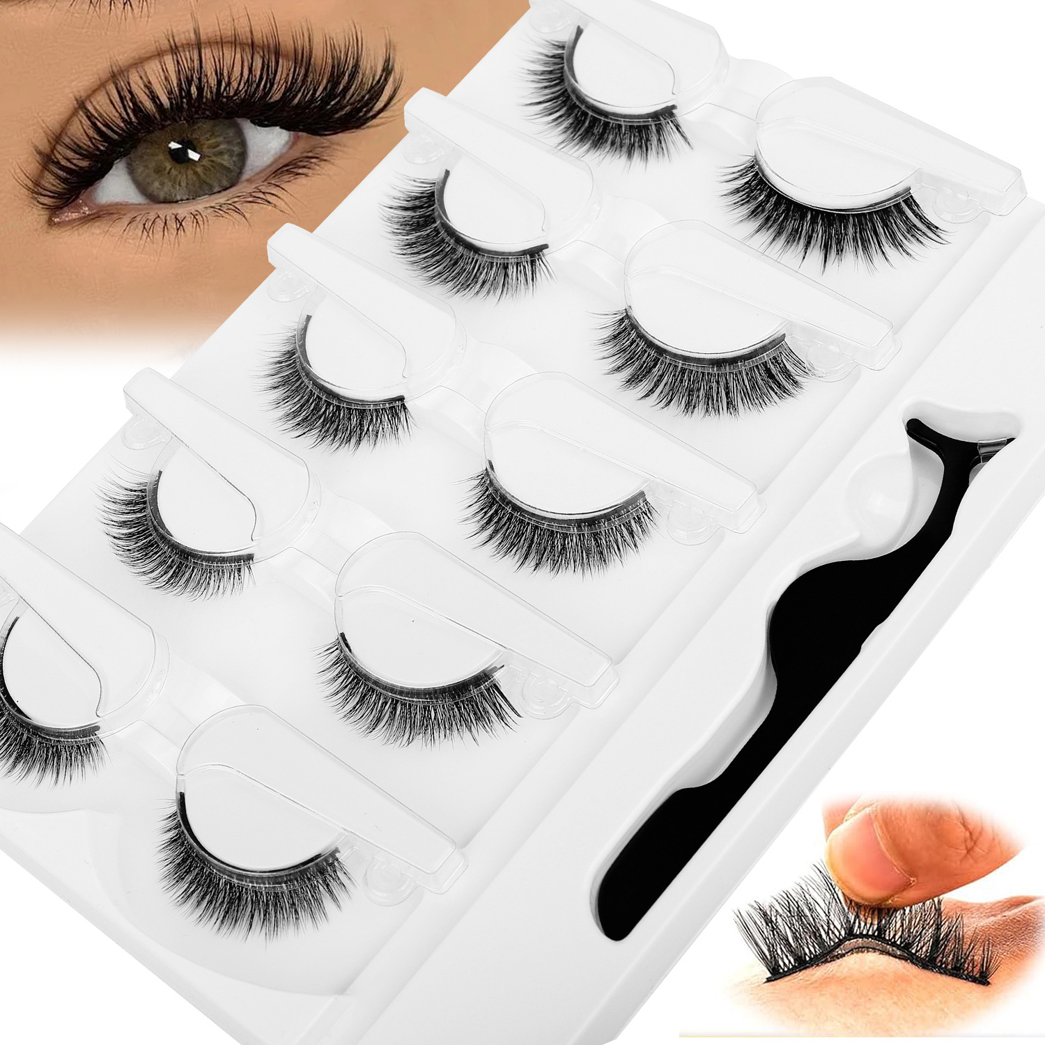 5 Pairs Glue-free Self-adhesiv - مراجعة Eyelash Extension Uv Glue وسعره