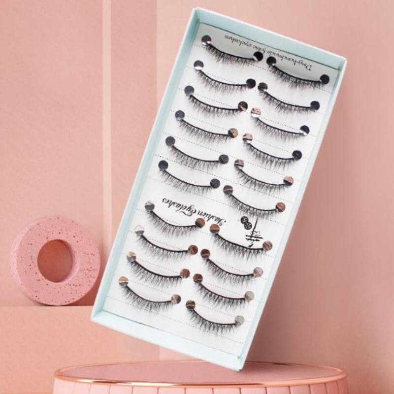 10 Pairs Natural Long Wispy Ca - مراجعة Eyelash Extension Cat Eye وسعره