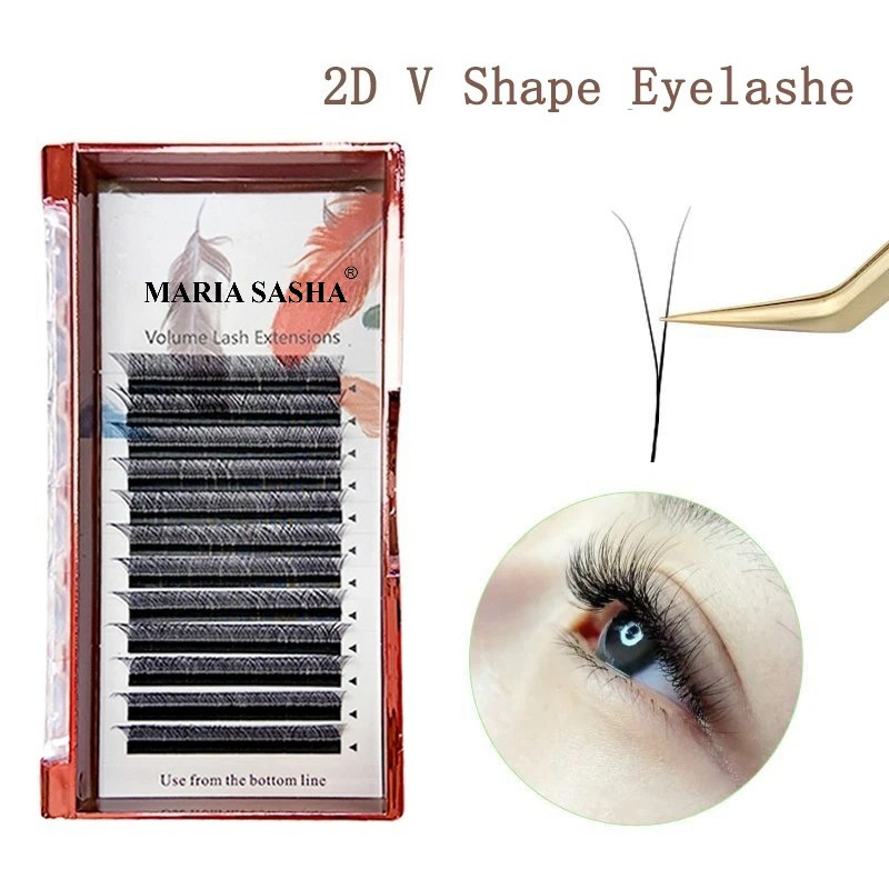 MARIA 2D Y Shape Eyelashes Han - مراجعة Eyelash Extension Human Hair وسعره