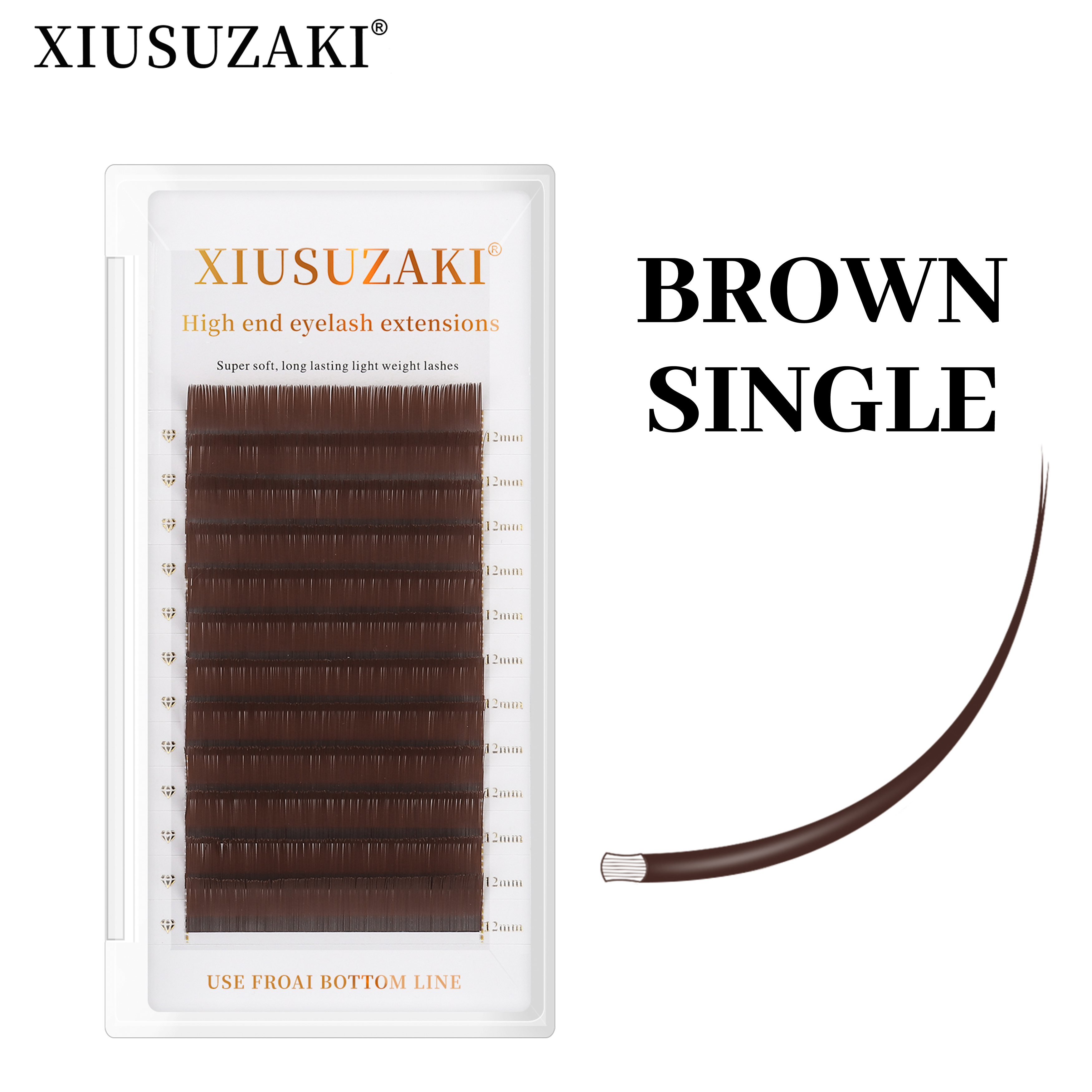 XIUSUZAKI Brown Grey Flat Eyel - مراجعة Eyelash Extension Human Hair وسعره
