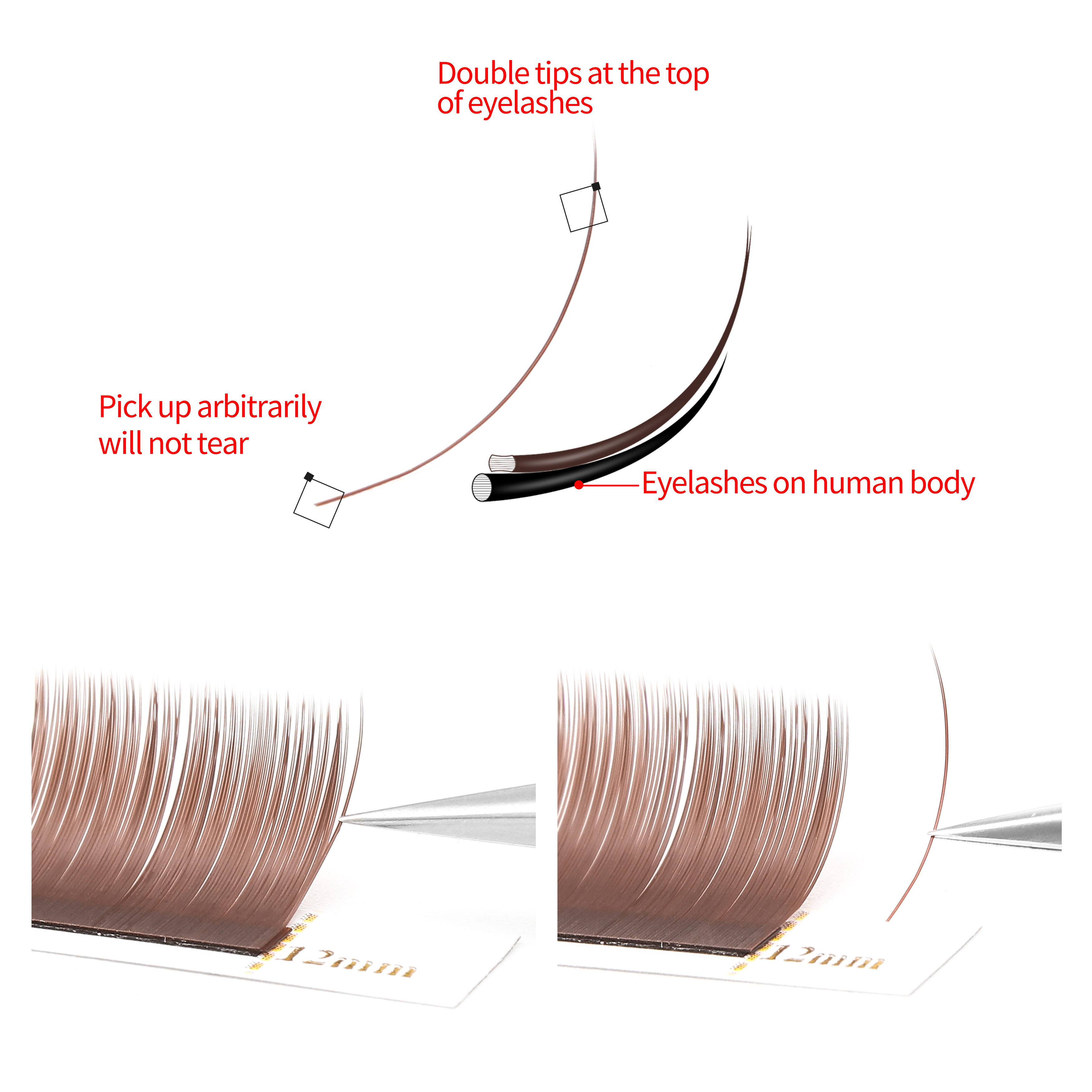 XIUSUZAKI Brown Grey Flat Eyel - مراجعة Eyelash Extension Human Hair وسعره