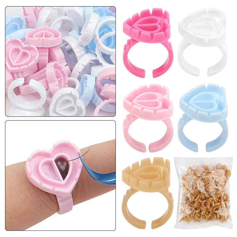 100 PCS Disposable Heart-shape - مراجعة Eyelash Extension Double Lash وسعره