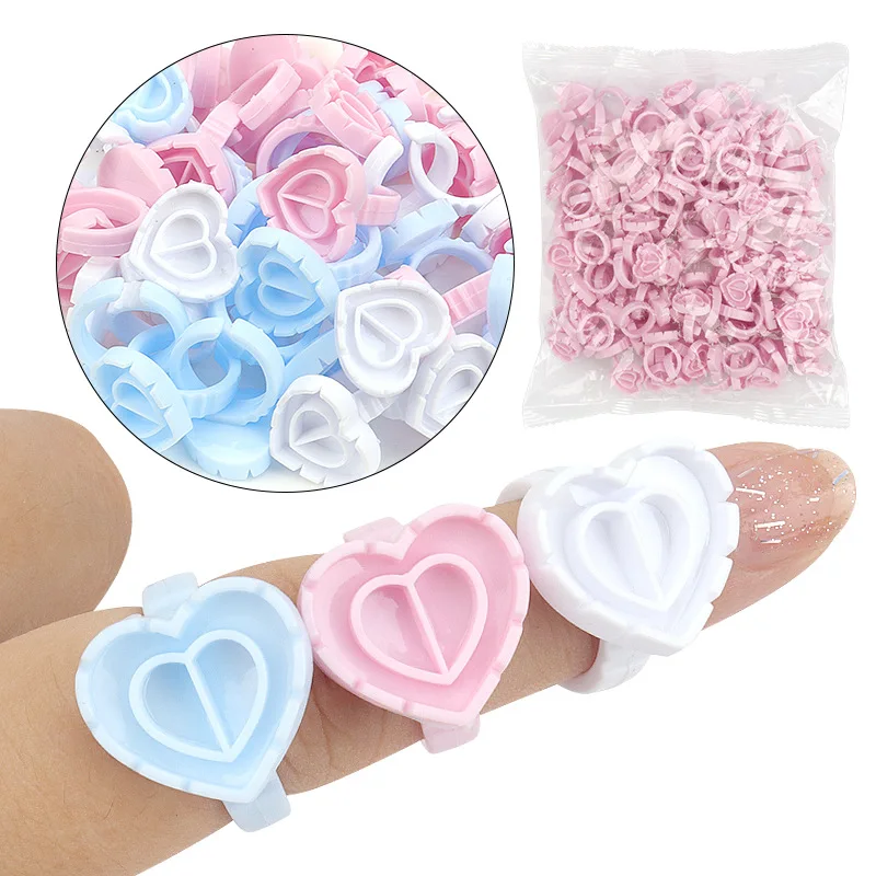 100 PCS Disposable Heart-shape - مراجعة Eyelash Extension Double Lash وسعره